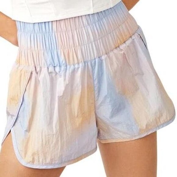 Free People Movement The Way Home Pink Blue Orange Aura Running Shorts SZ M - Picture 1 of 6